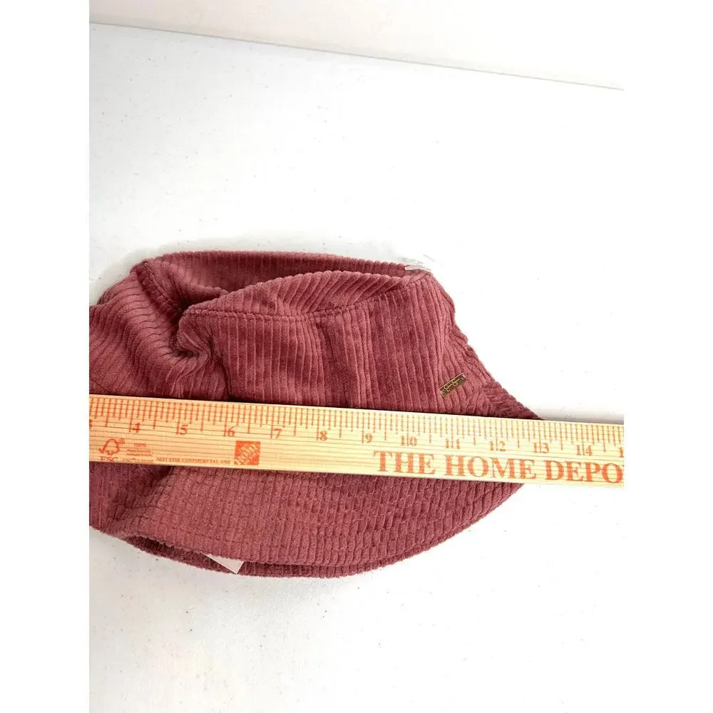 Jessica Simpson Pink Corduroy Bucket Hat Spring Break Y2K Beach Boho Festival